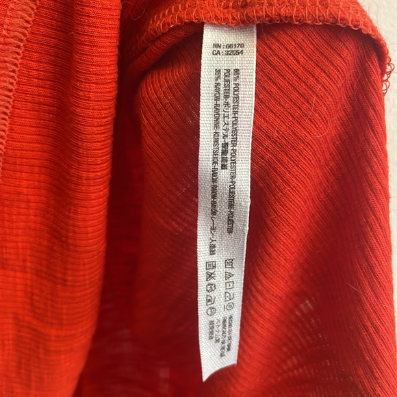 Free People Tank Top Women's Size Small Orange Red Ribbed Sleeveless Long Beach - Picture 5 of 5